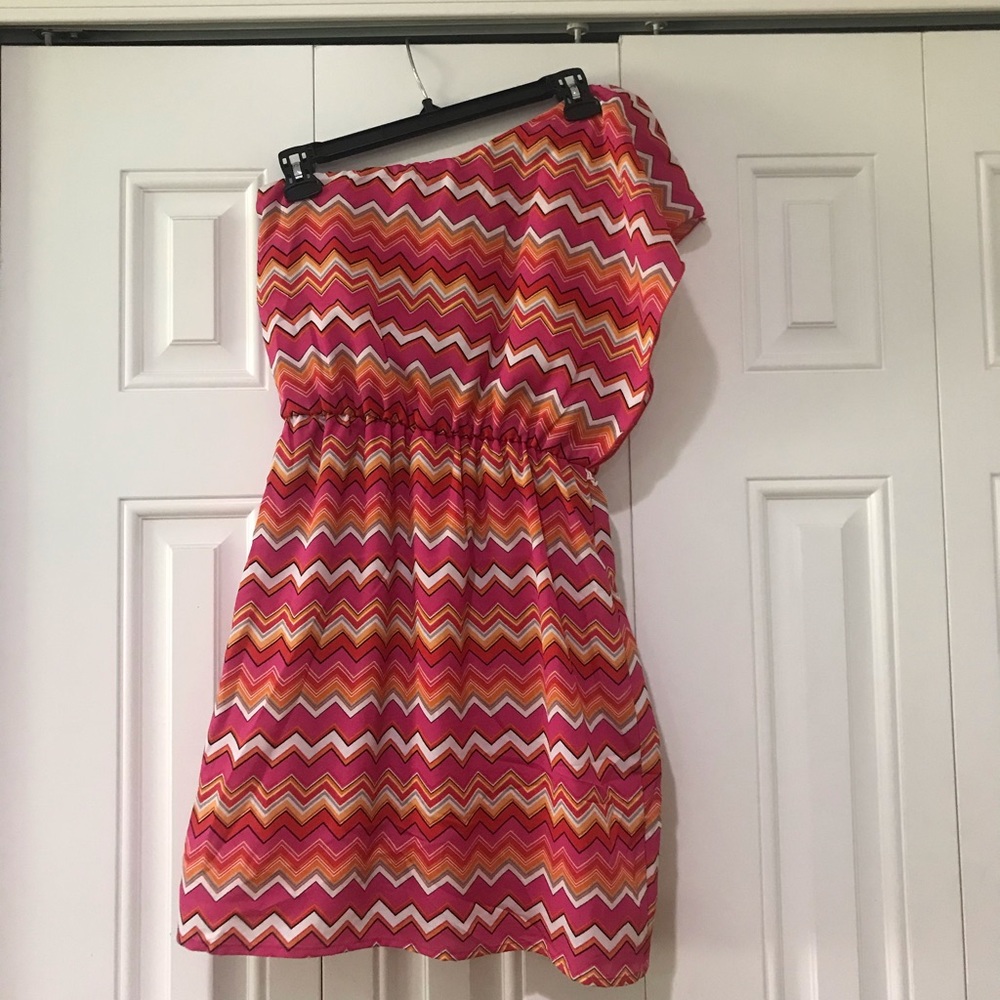 Pink and Red Striped Summer Dress